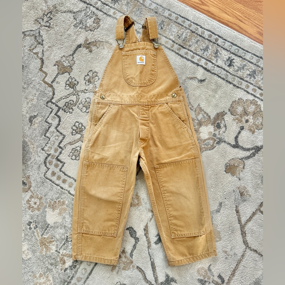 90s vintage tan toddler Carhartt overalls